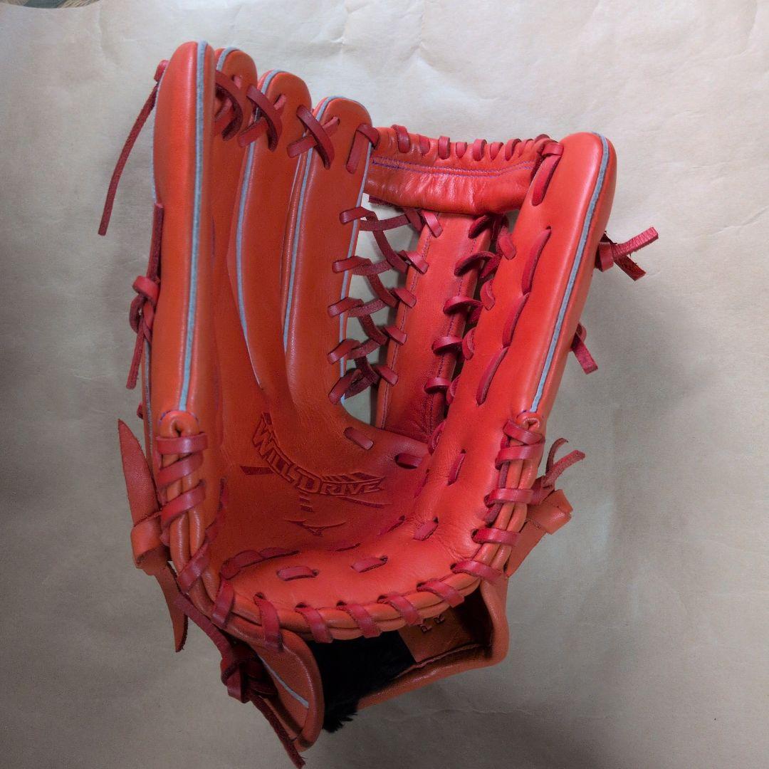 Mizuno:左投げ:軟式グローブ:外野手:スプレンディッドオレンジ:サイズ14