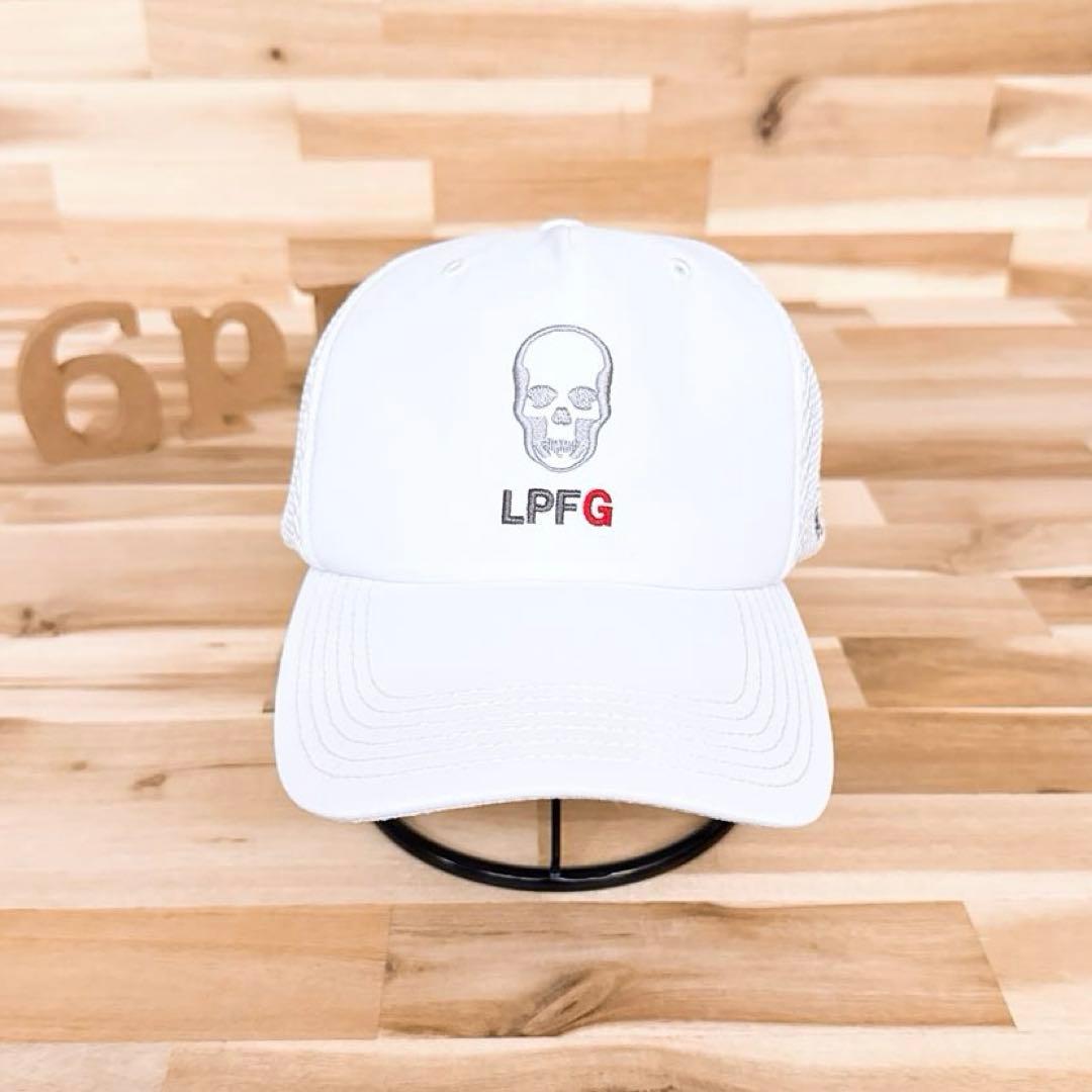 【ルシアンペラフィネ】LPFG ゴルフ スカル メッシュキャップ 白ホワイト