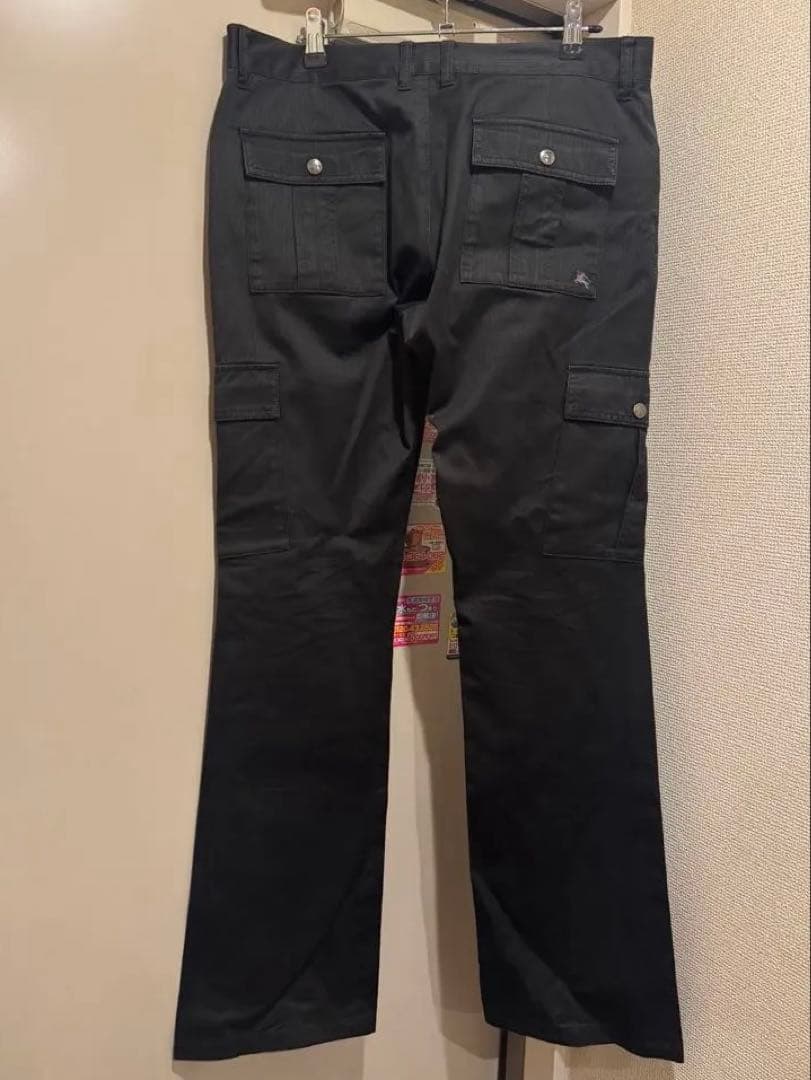 BURBERRY BLACK LABEL カーゴフレアパンツ ブラック Y2K