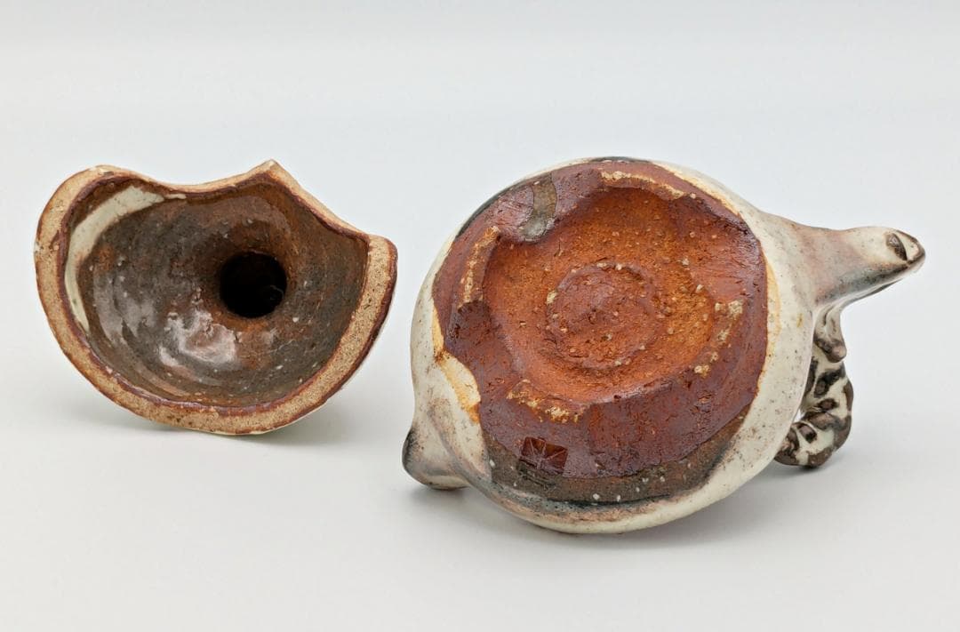 た*こ様 ★未使用美品 羊型香合【陶芸家 二木好文 作品】35年程前の個展で購入