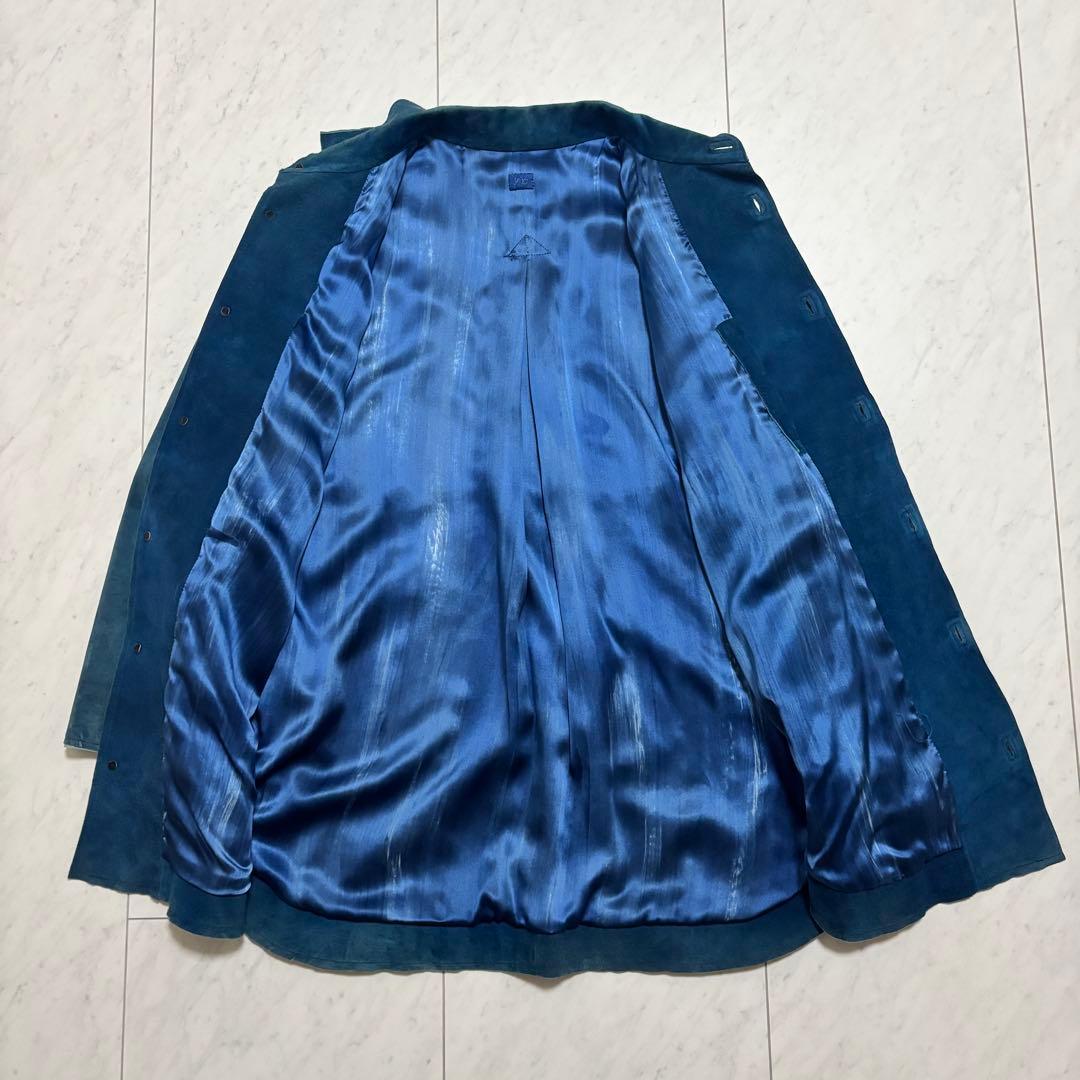 極上品✨ポータークラシック レザーシャツジャケット 金継ぎ ブルー L