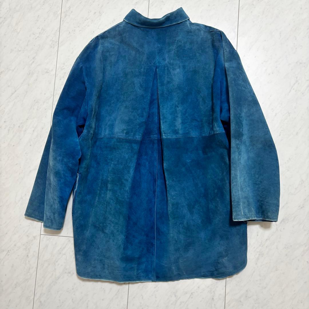 極上品✨ポータークラシック レザーシャツジャケット 金継ぎ ブルー L