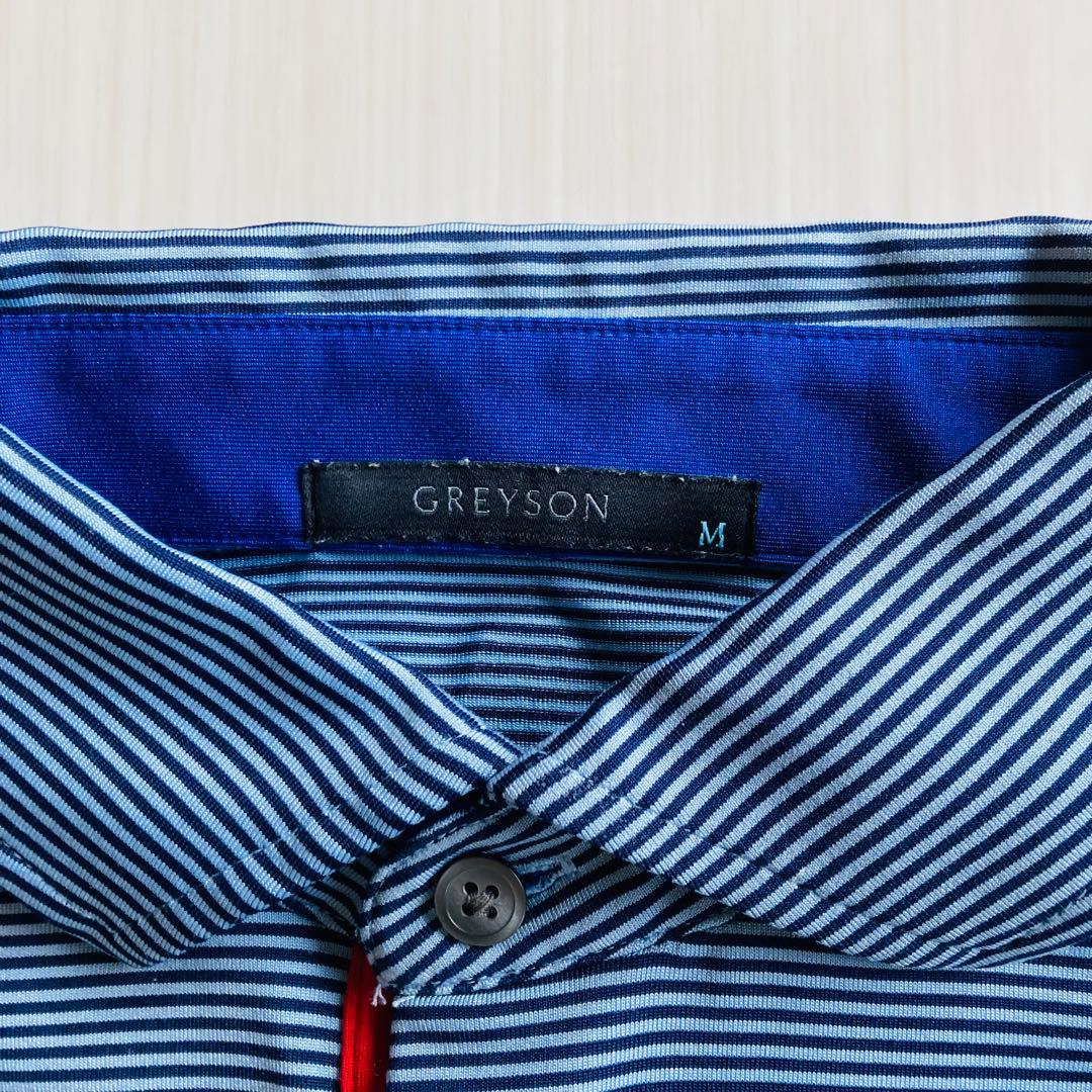 GREYSON ボーダー　ストライプ　ポロシャツ Mサイズ