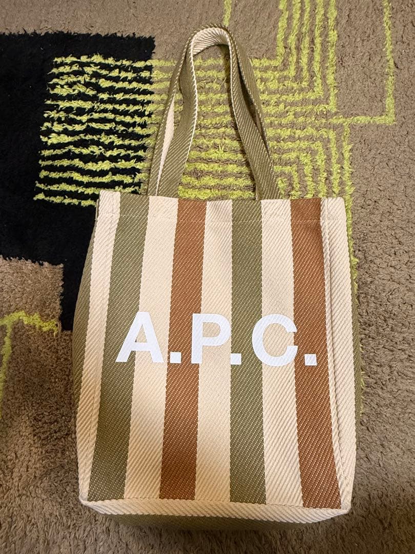 近日中に出品停止予定　A.P.C. ストライプキャンバス_縦長トートバッグ