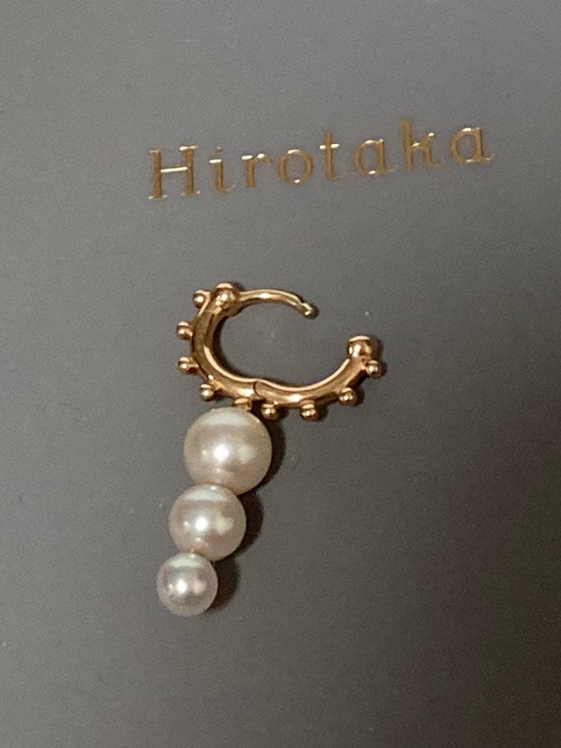 大濱　！hirotaka シーアネモネ　3連パール　ピアス　k10 片耳