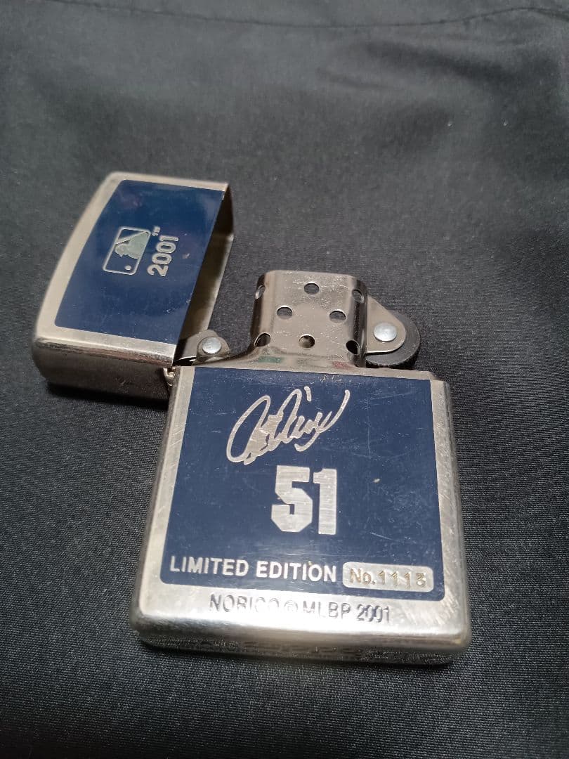 【希少品】Zippo 2001年限定版　イチロー 51 サイン