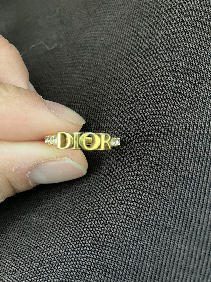 Dior ゴールドバンドリング ストーン付き