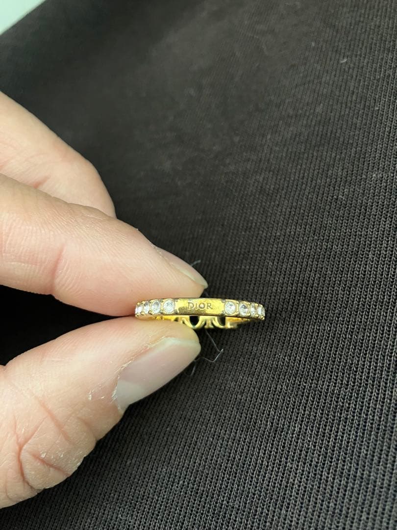 Dior ゴールドバンドリング ストーン付き
