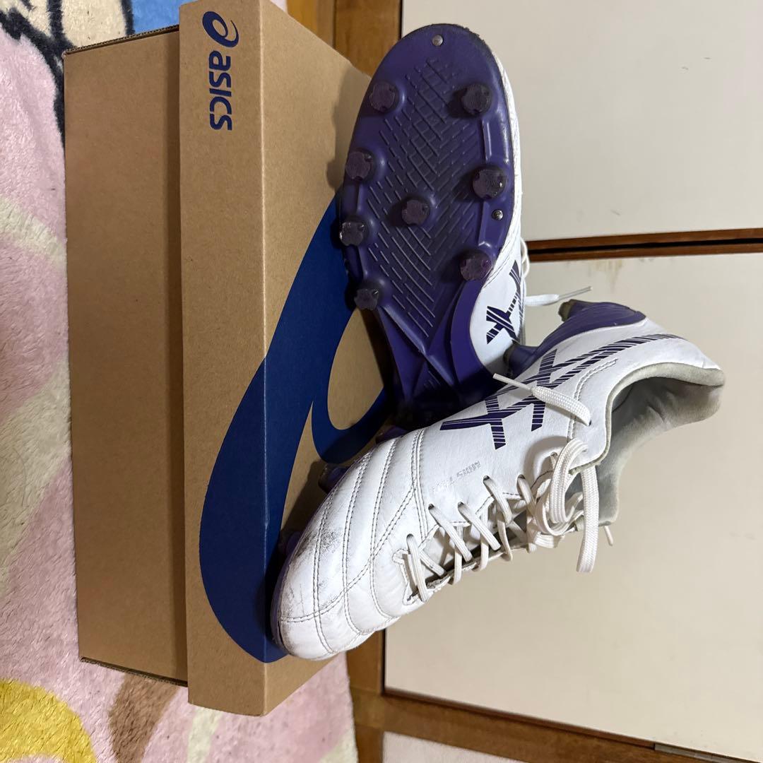 asics Gel-Resolution スパイクシューズ ホワイト/パープル