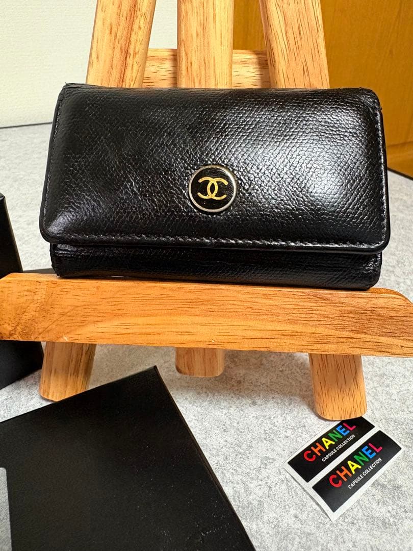 t*o様 (正規品)CHANEL ブラック 本革レザー 6連キーケース