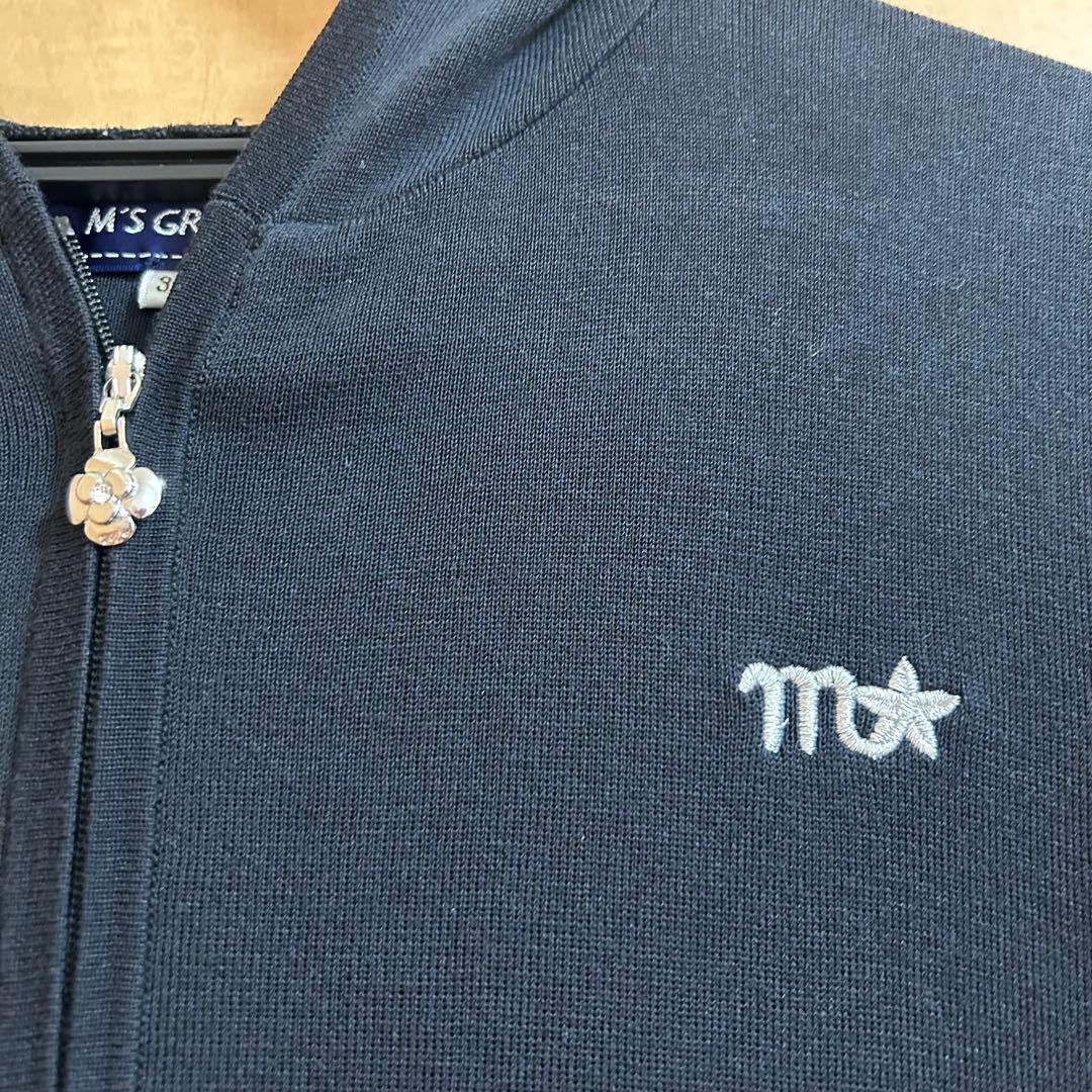 美品　M'SGRACY フード付きフリルリボンロングベストジレ