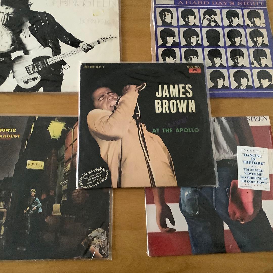 名盤　ロック　ポップ　レコード　5枚セット　ビートルズ　JB・デヴィッド・ボウイ