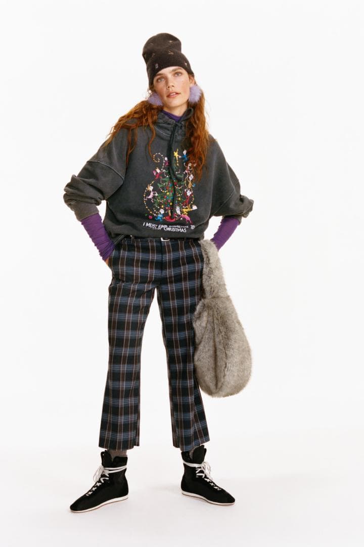 ZARA GRINCH クリスマス ユーズド加工スウェットシャツ S