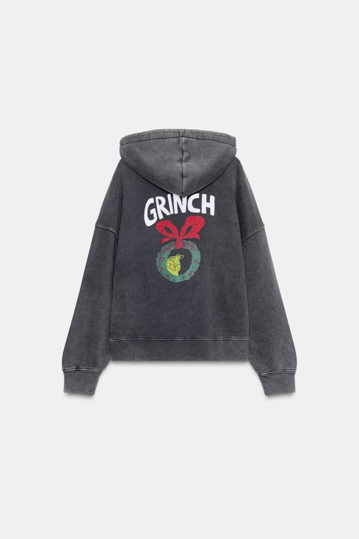ZARA GRINCH クリスマス ユーズド加工スウェットシャツ S