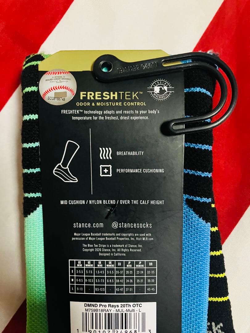 stance socks タンパベイ•レイズ　Rays球団創設　20周年　モデル