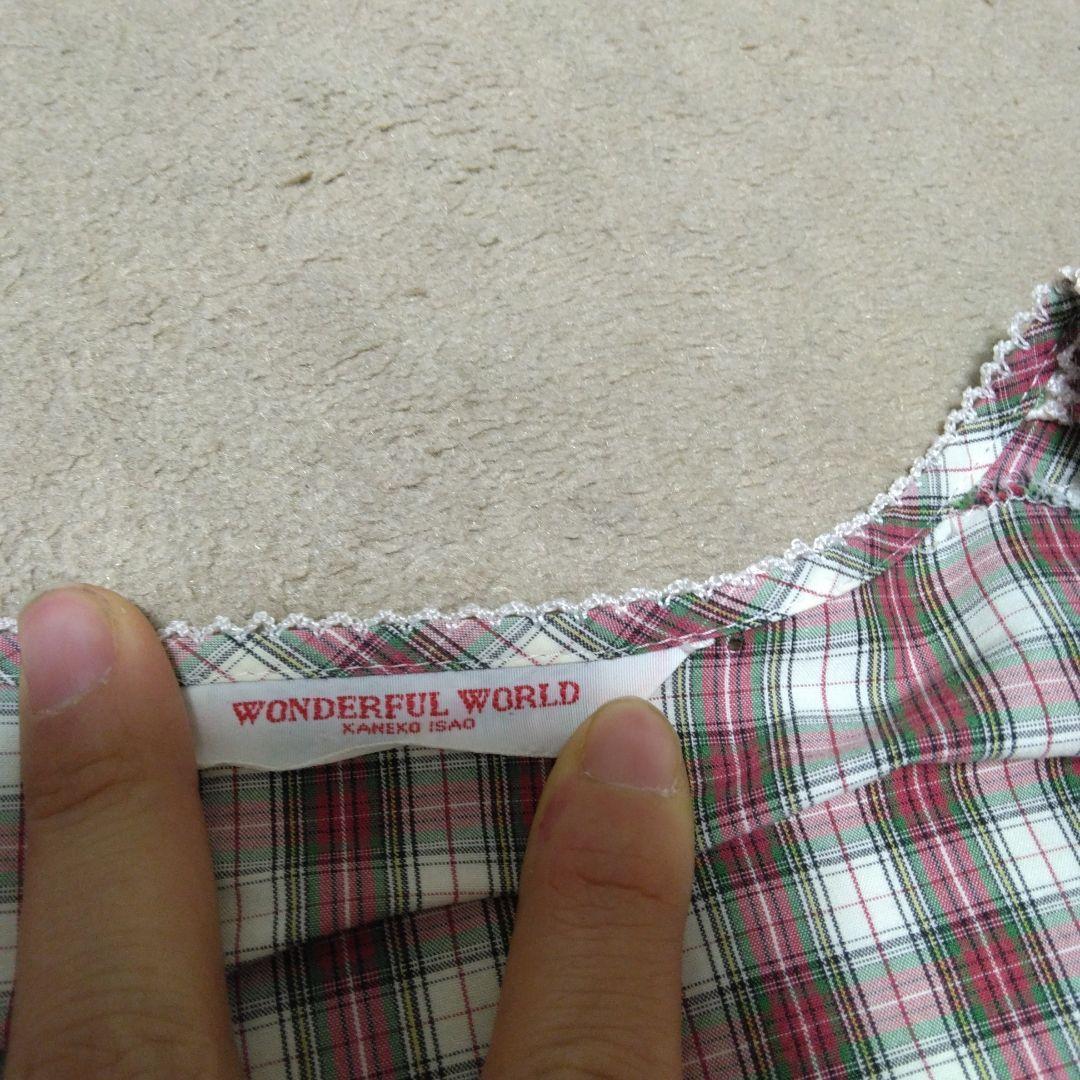 WONDERFUL WORLD チェック柄 半袖ワンピース