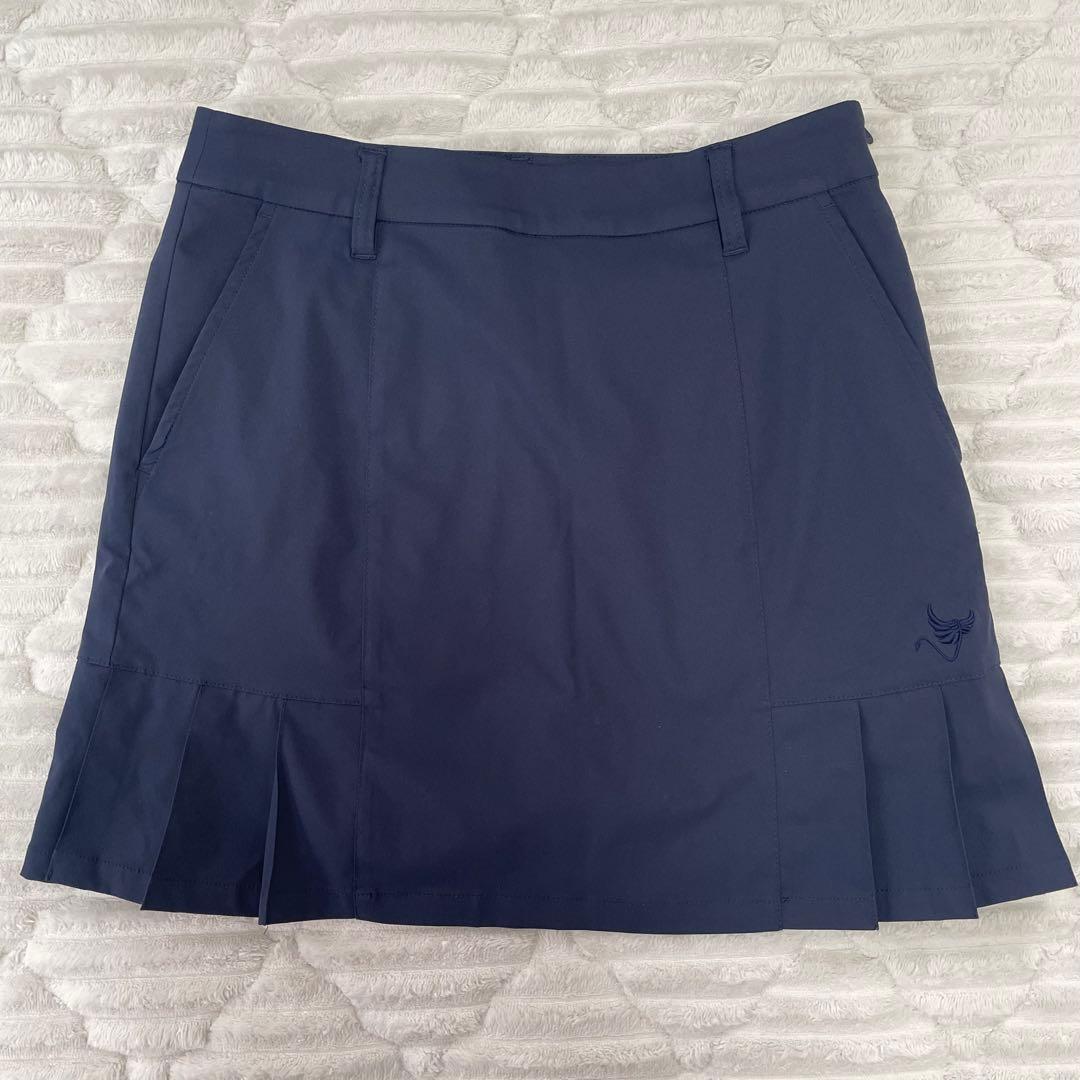 【美品】CLUNK クランク ゴルフスカート L ネイビー プリーツ 撥水 春夏