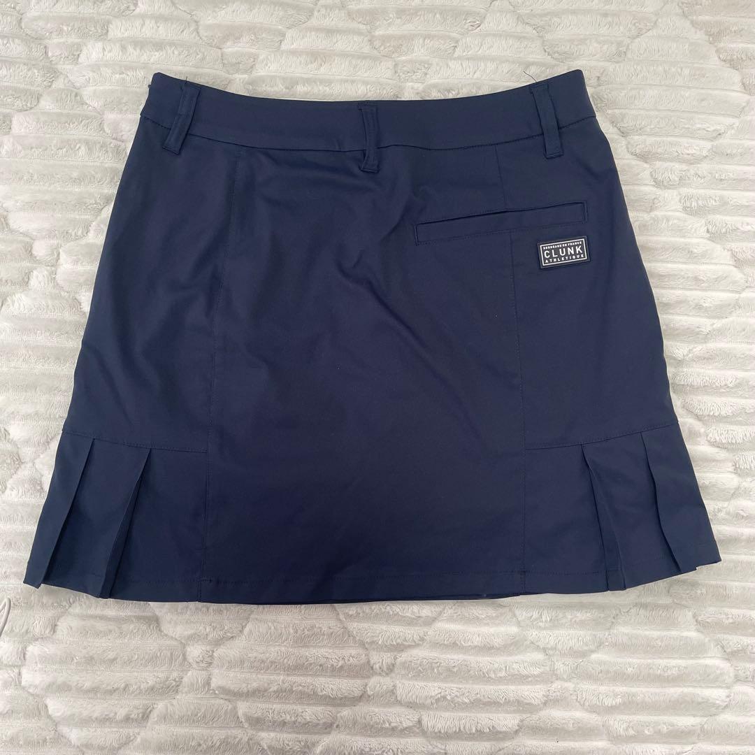 【美品】CLUNK クランク ゴルフスカート L ネイビー プリーツ 撥水 春夏