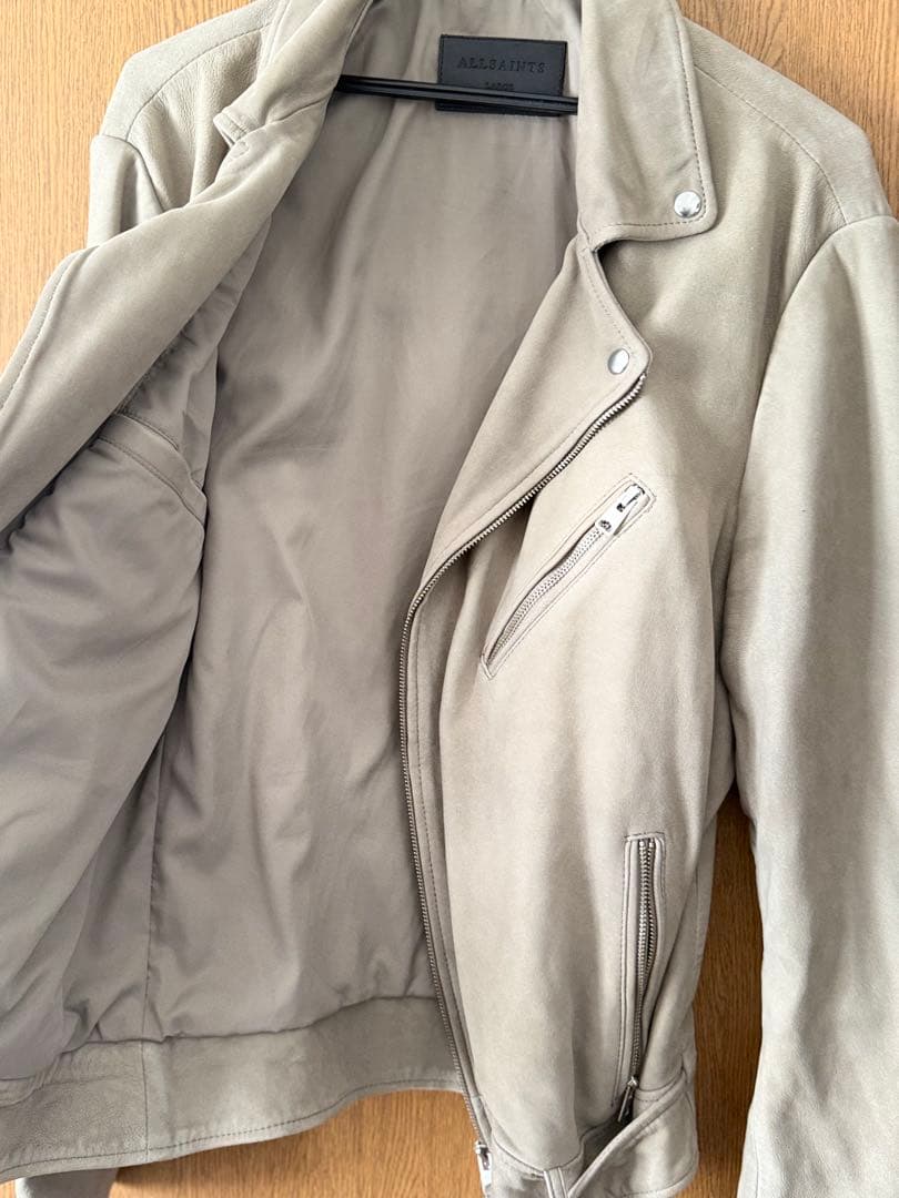 ALLSAINTS ベージュ ダブルライダースジャケット L