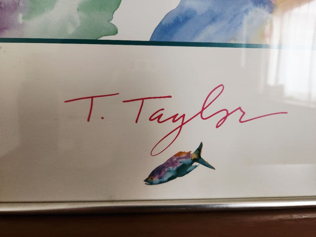 トレイシー　テイラー　オリジナル水彩画T. Taylor 色鮮やかな魚たち