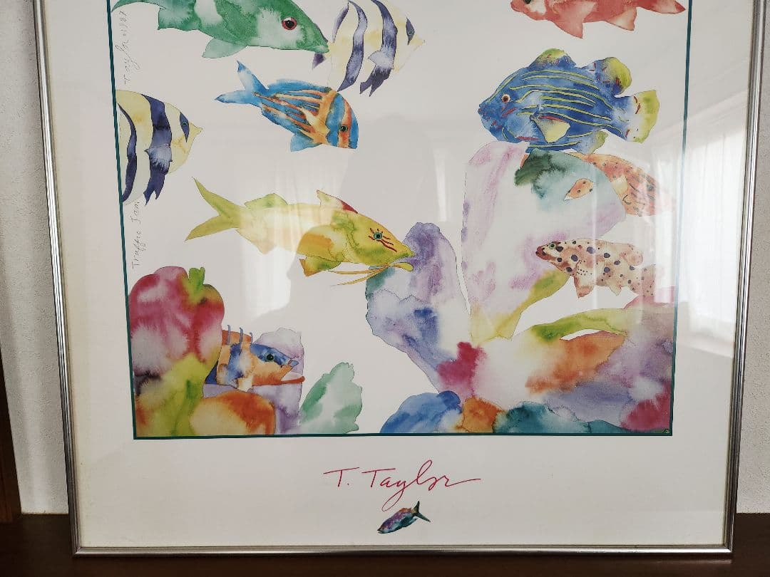 トレイシー　テイラー　オリジナル水彩画T. Taylor 色鮮やかな魚たち