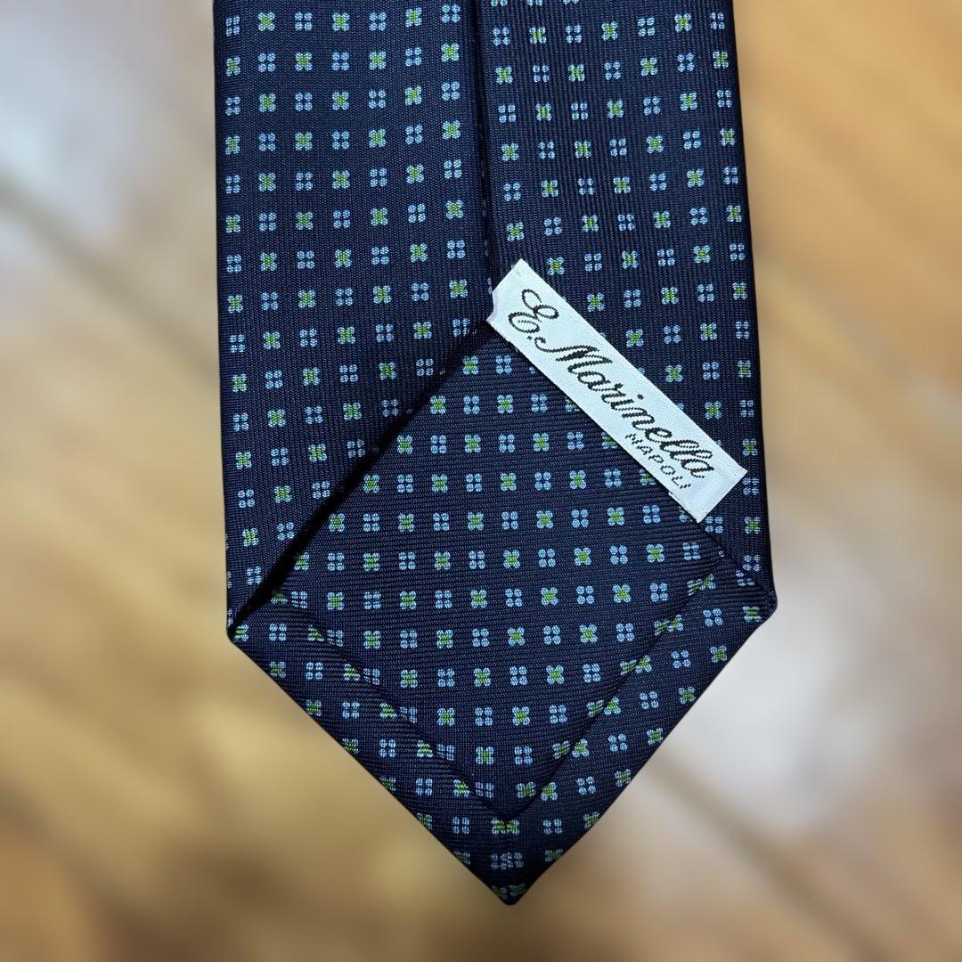 E.MARINELLA/ネイビー小紋