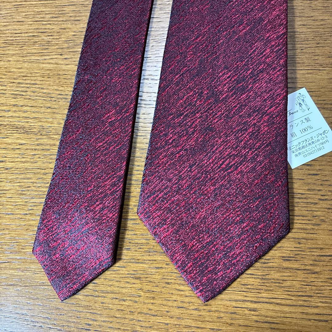 【未使用品】Dominique France ドミニクフランス 赤ネクタイ