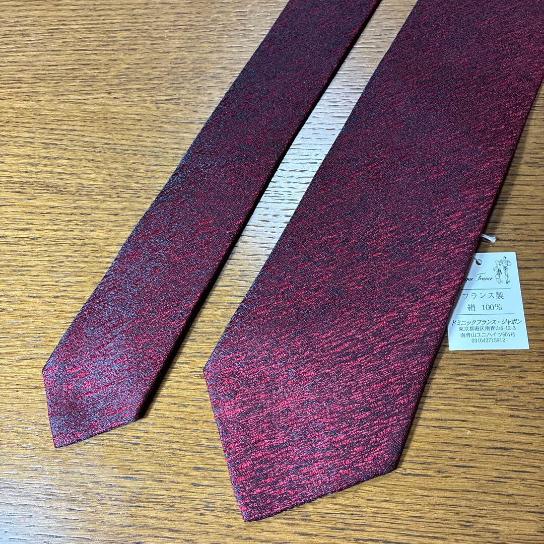 【未使用品】Dominique France ドミニクフランス 赤ネクタイ