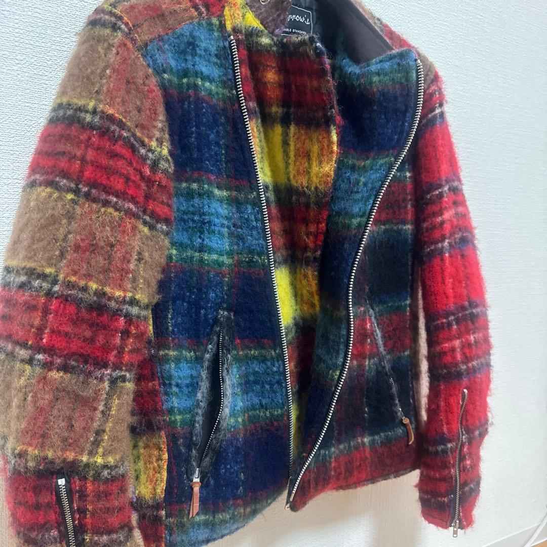 フェローズ　ウール　モヘア　ライダース　クレイジー　チェック
