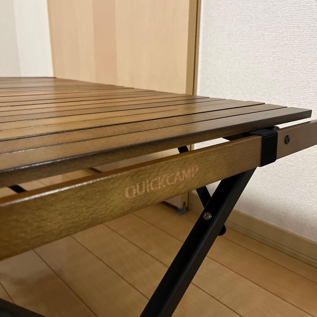 QUICKCAMP X脚　ウッドロールローテーブル　90x60cm