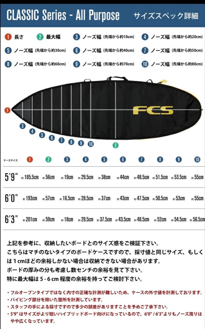 サーフボード　ハードケース　FCS 6.3