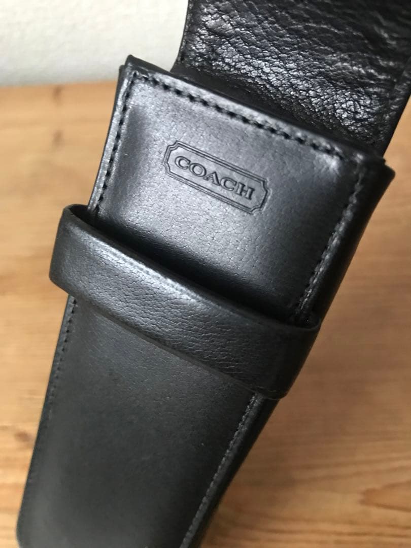 コーチ　OLD coach ブラックレザー　ペンケース　Vintage