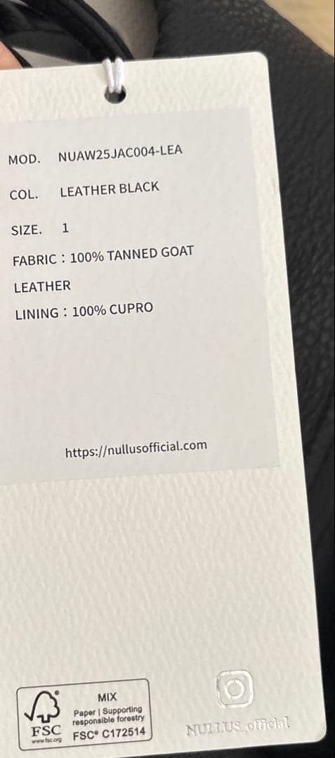 サイズ1 NULLUS 25AW KNOT G.O.A.T レザージャケット