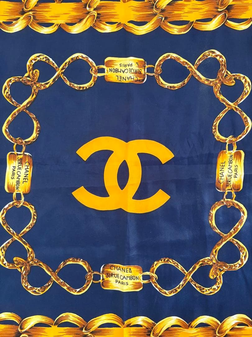CHANEL★ チェーンリンクプリント silk100%スカーフ