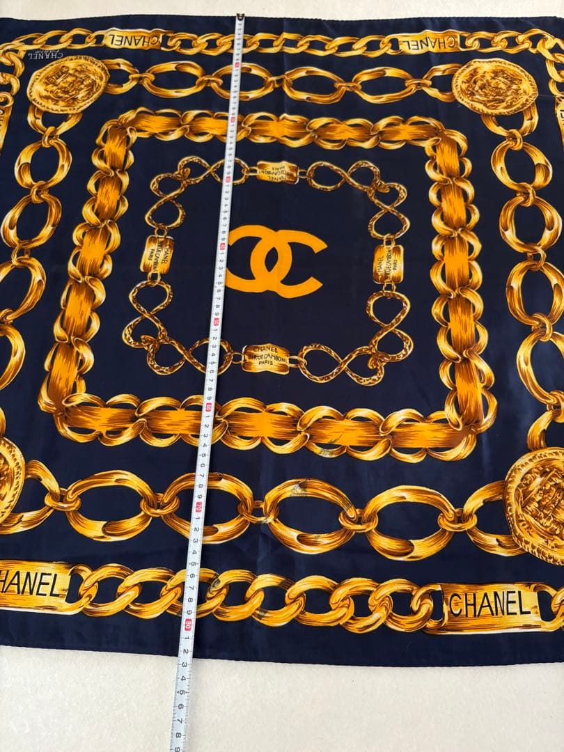 CHANEL★ チェーンリンクプリント silk100%スカーフ