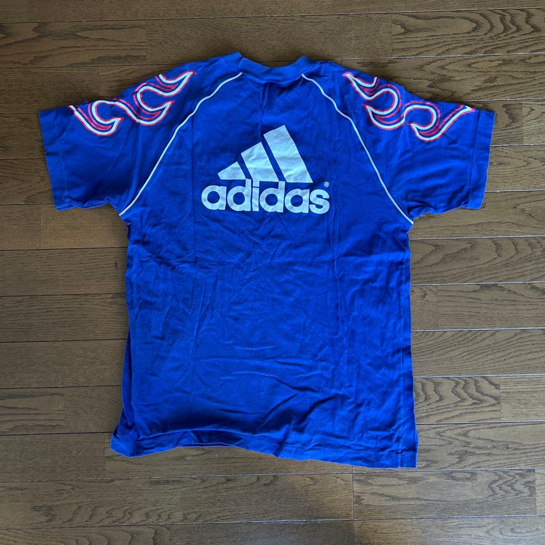 日本代表 サッカー 炎 Tシャツ 90s アディダス 1997.1998 L