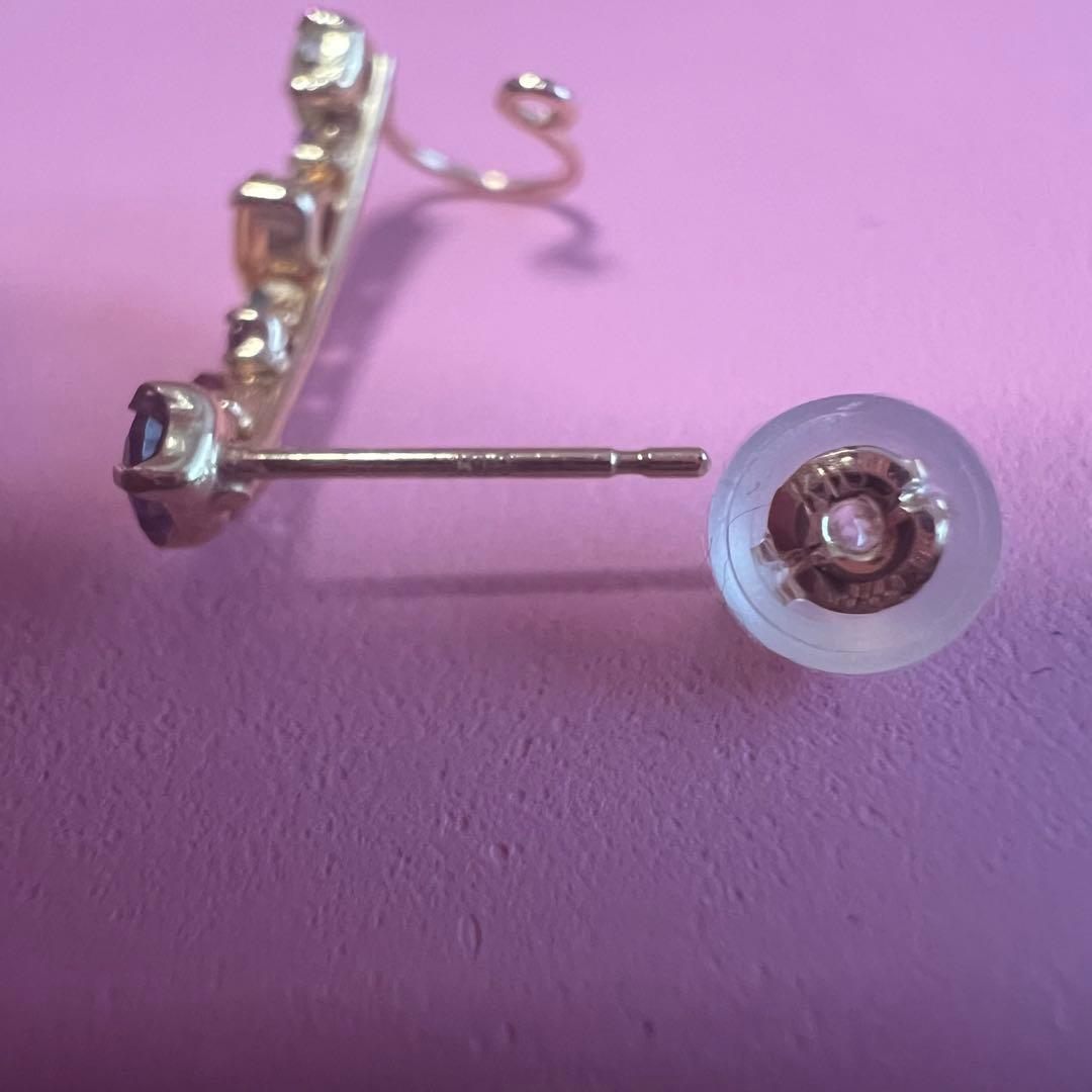 試着のみ　K10YG マルチカラーストーン　ピアス