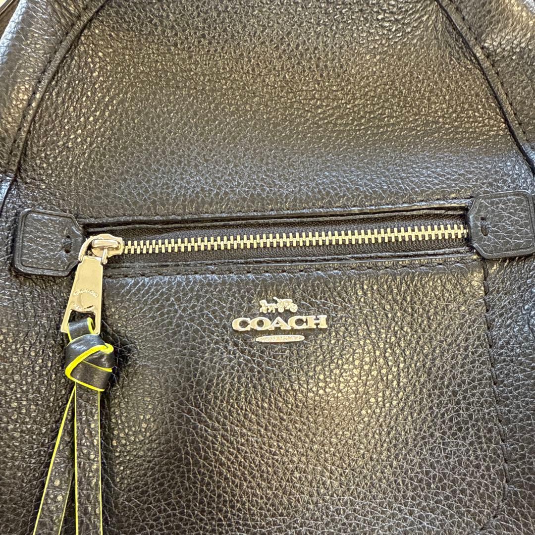 COACH ブラックレザー リュックサック