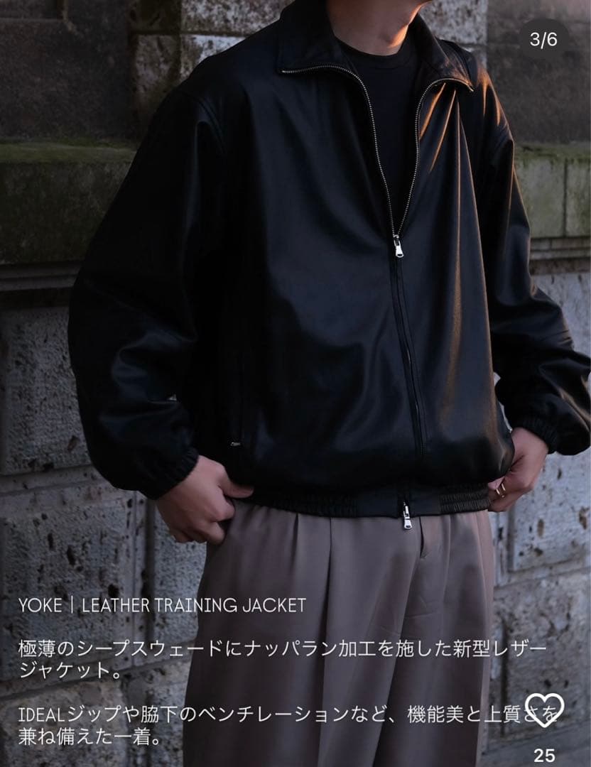 ジャケット・アウター YOKE/LEATHER TRAINING JACKET