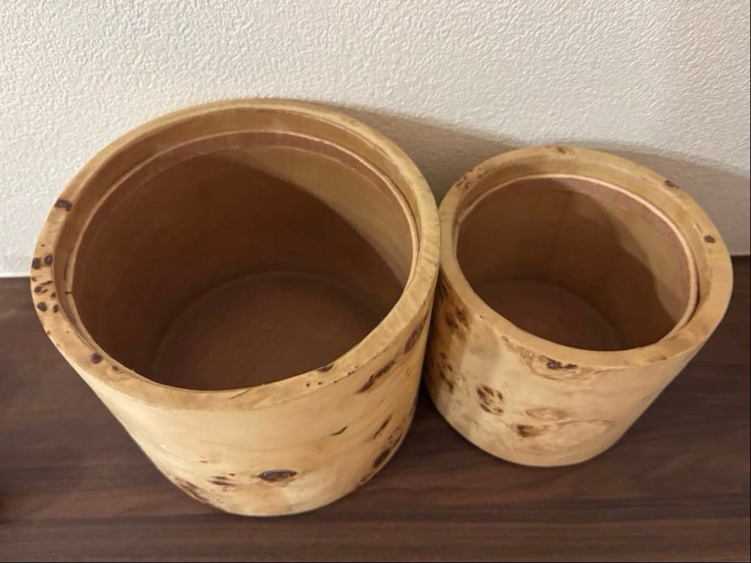 1/12までの出品！SPICE 木製円筒形小物入れセット（蓋付き）