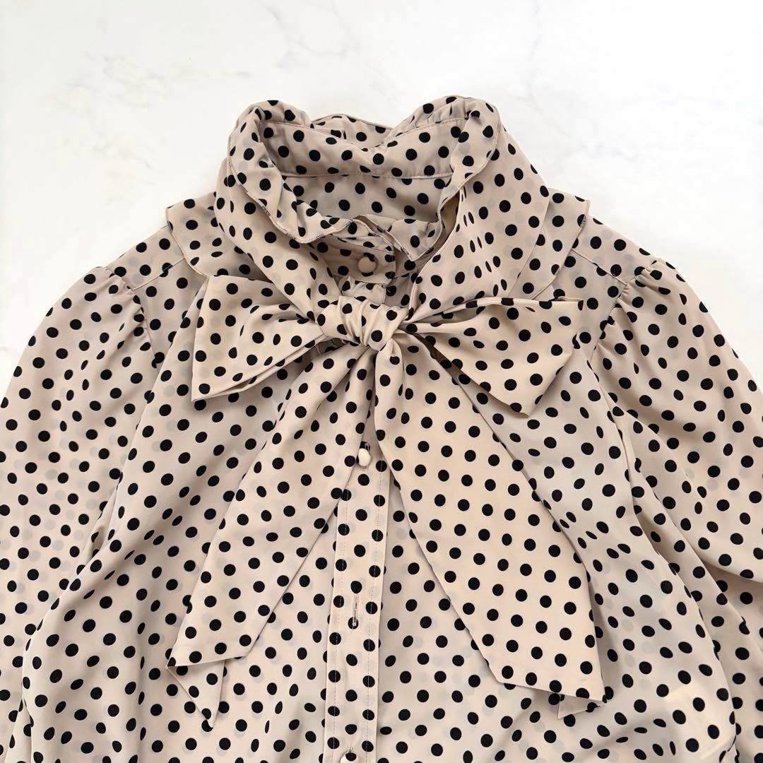 LOULOU WILLOUGHBY デシンドットフリルボウタイフリルブラウス