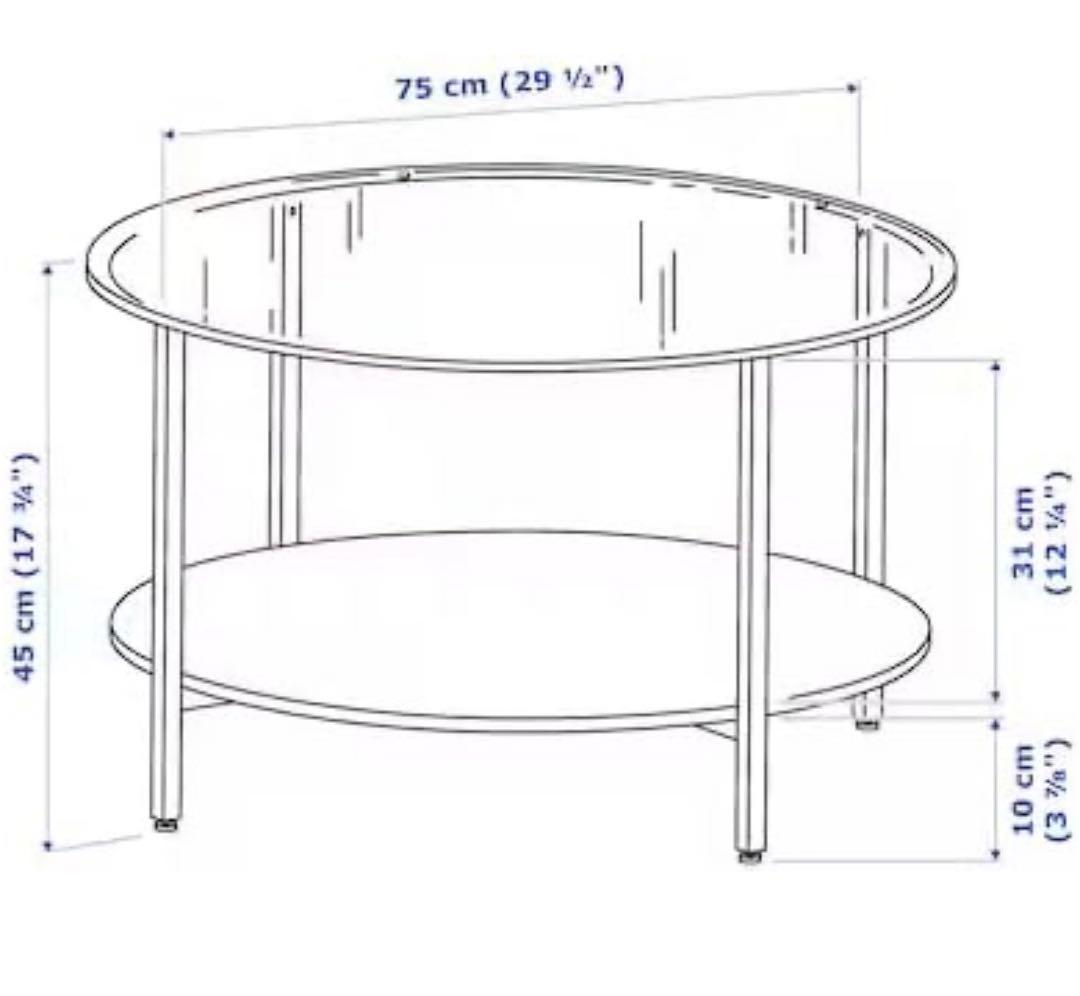 IKEAヴィットショー　円形ガラスセンターテーブル