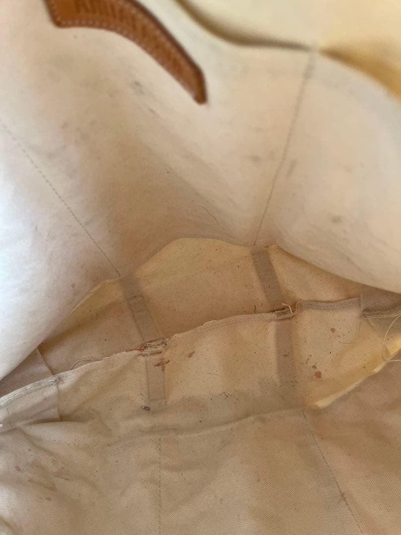 アイボリー キャンバス トートバッグ