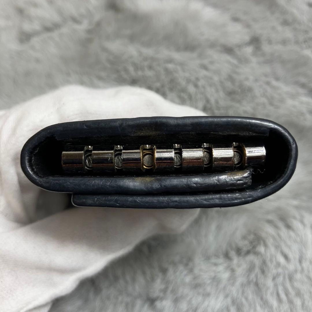 GUCCI グッチ　GG レザー　キーケース　6連　シルバー金具　ブラック　黒
