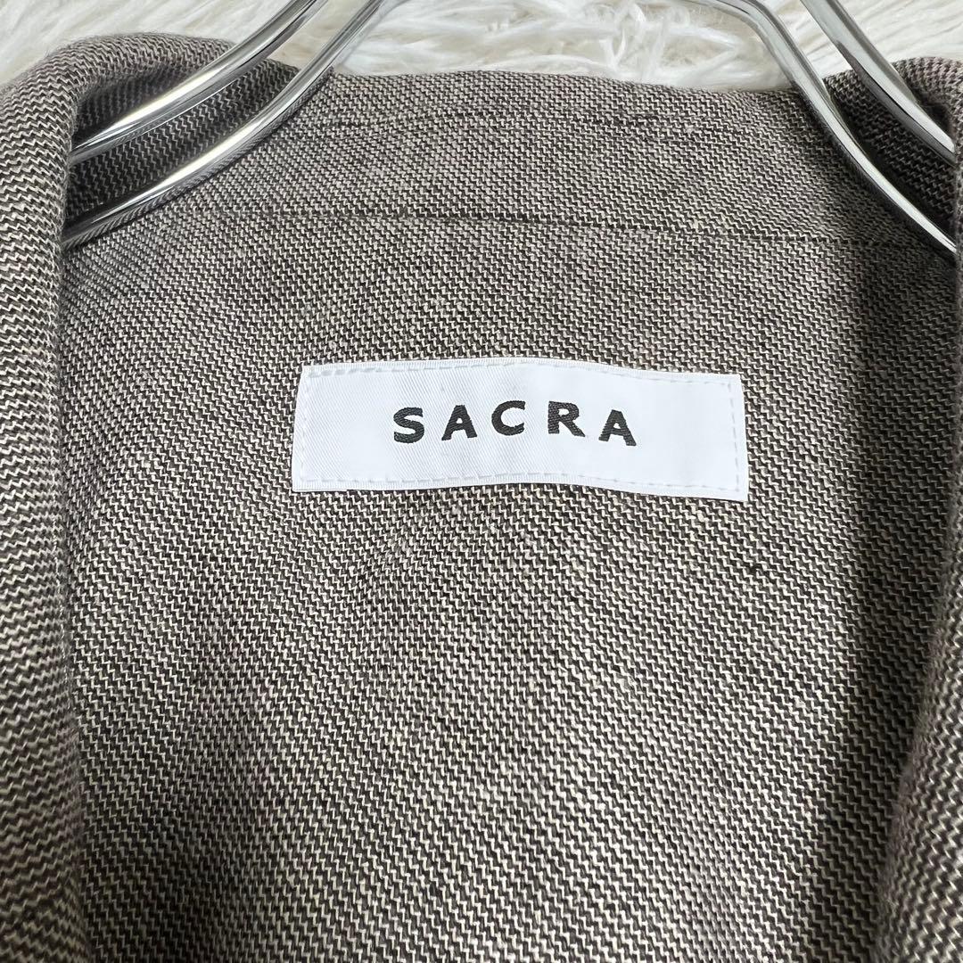 極美品♡SACRA テーラード ジレ　ダブルブレスト　リネン　コットン　人気　M