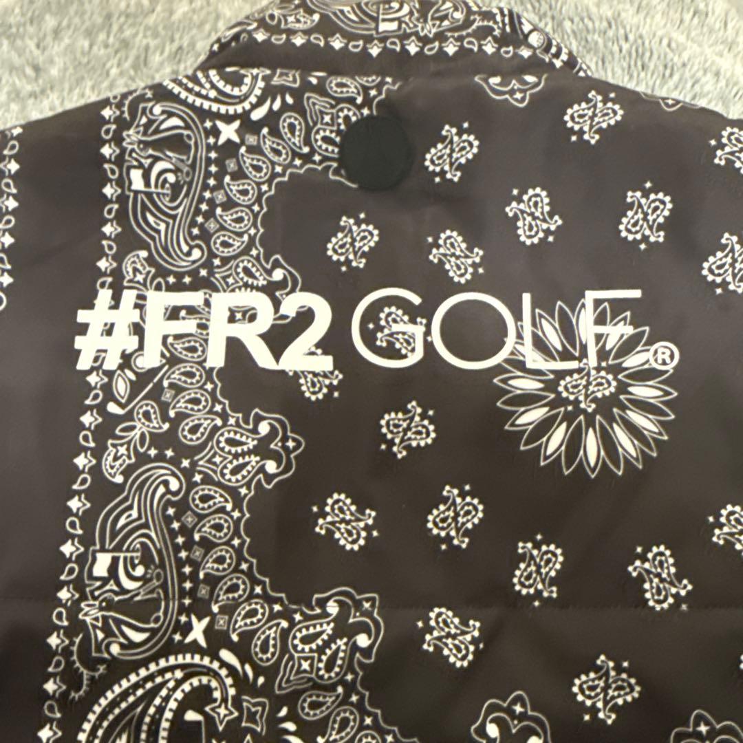 FR2 GOLF ダウンベスト 中綿 ペイスリー柄 黒