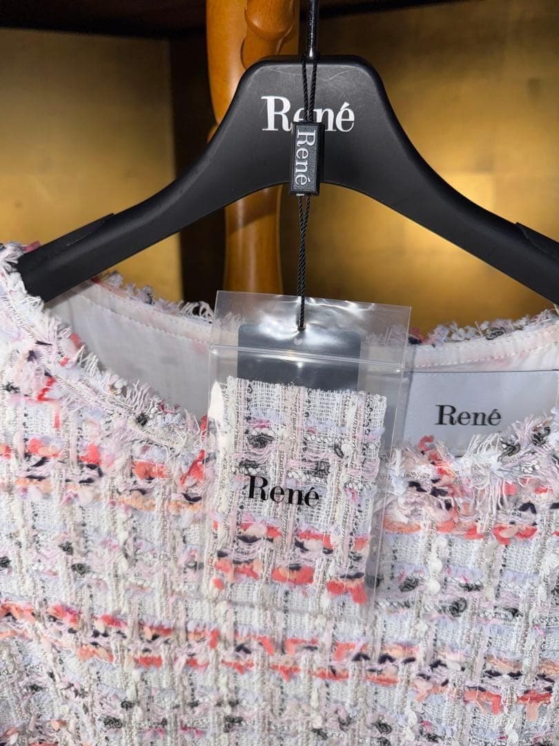 【Reneルネ】新品タグ付き定価154000円マリアケントツイードワンピース36