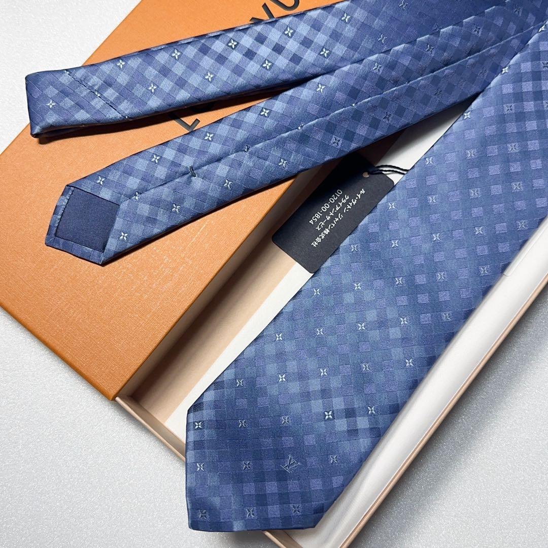 【新品未使用】LOUIS VUITTON ルイヴィトンネクタイフラワー チェック