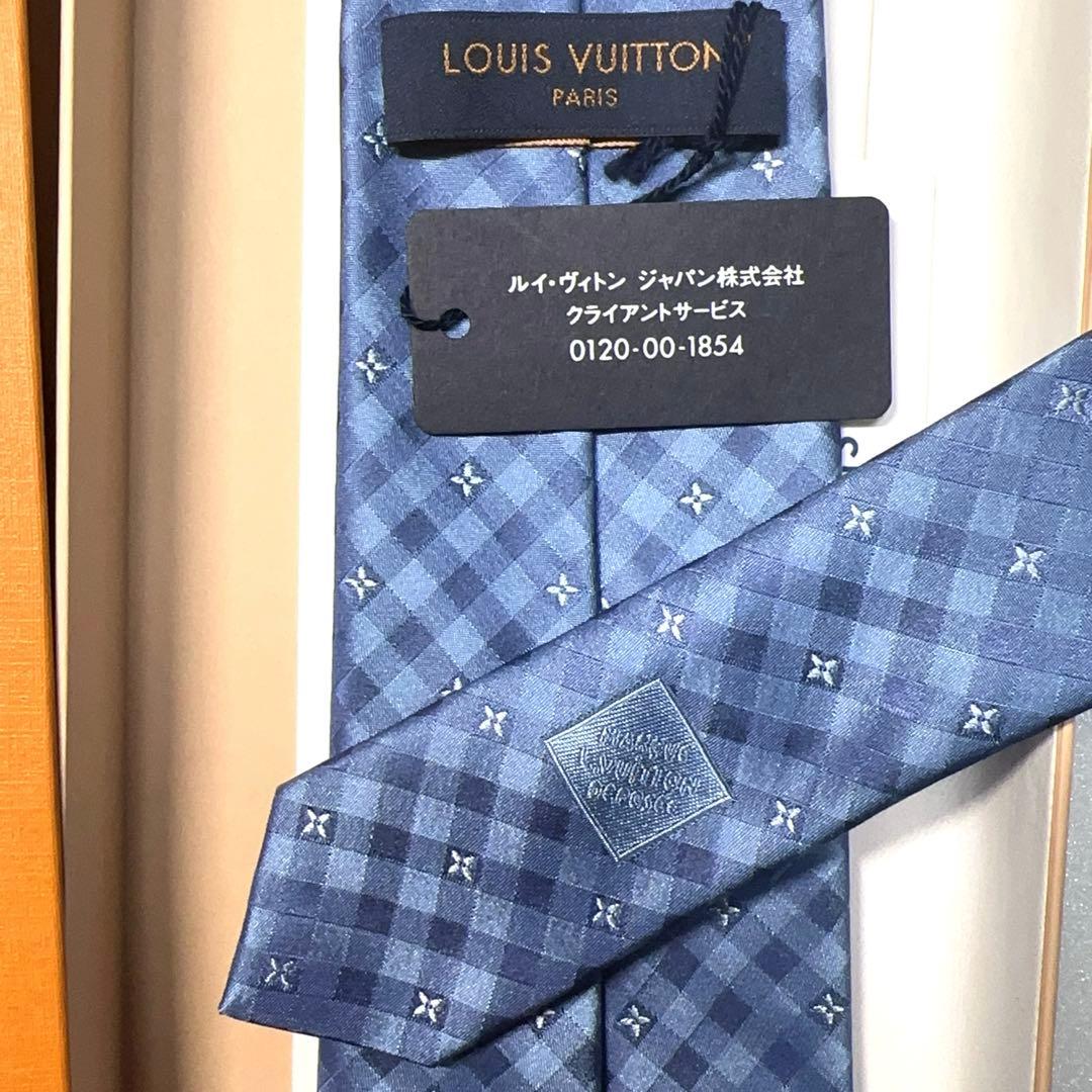 【新品未使用】LOUIS VUITTON ルイヴィトンネクタイフラワー チェック