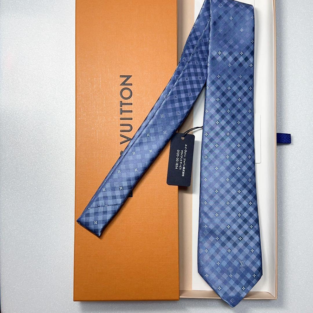 【新品未使用】LOUIS VUITTON ルイヴィトンネクタイフラワー チェック